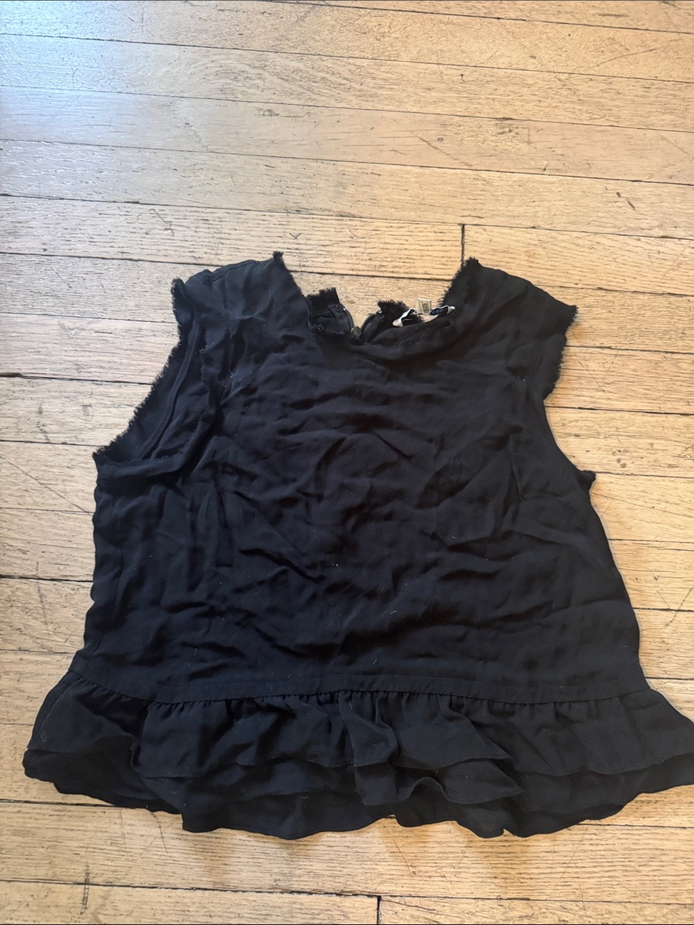 Rebecca Minkoff Black Ruffled Hem Crop Top